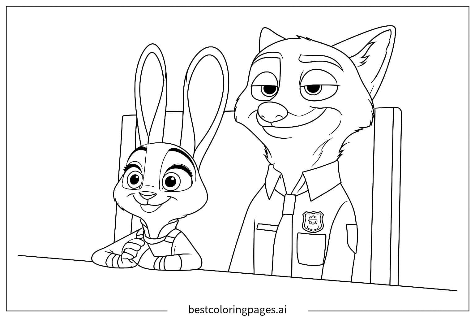 Judy and Nick from Zootopia