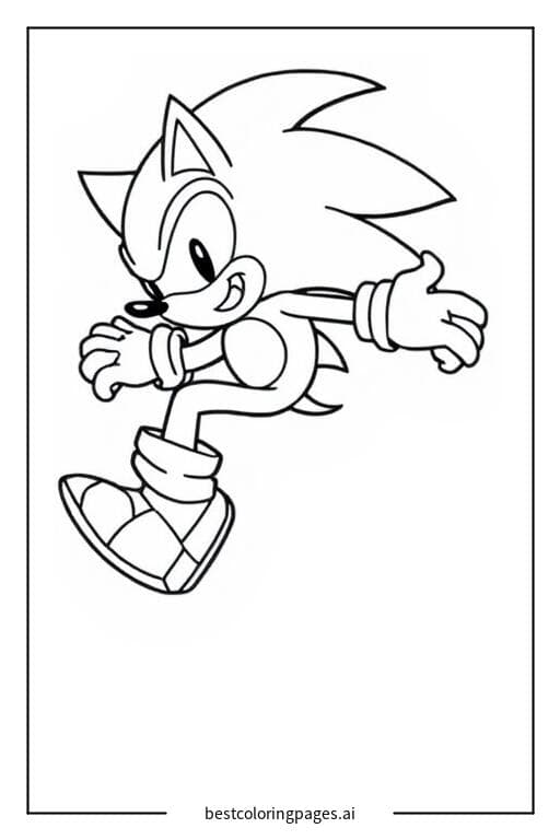 Jumping Sonic Coloring Pages
