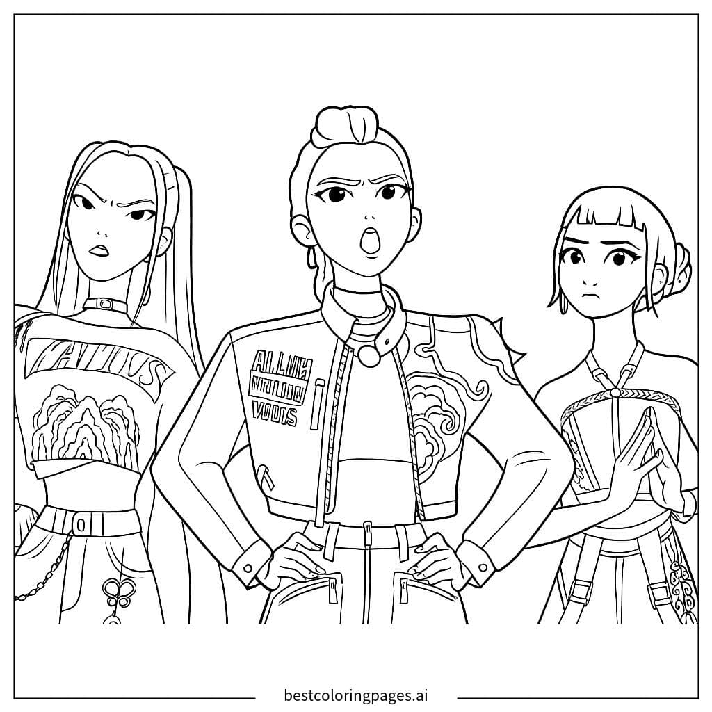 Grupo de chicas K-pop posando