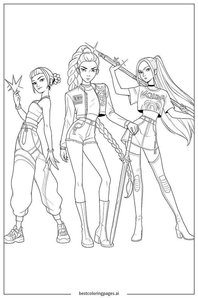Dibujos de Guardianes del K-pop para Colorear