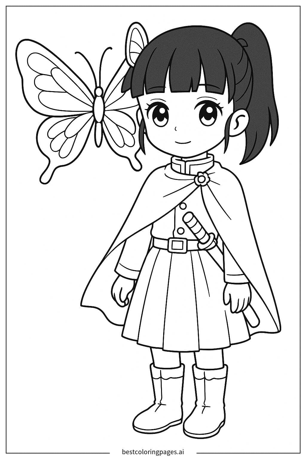 Kanao mit einem Schmetterling
