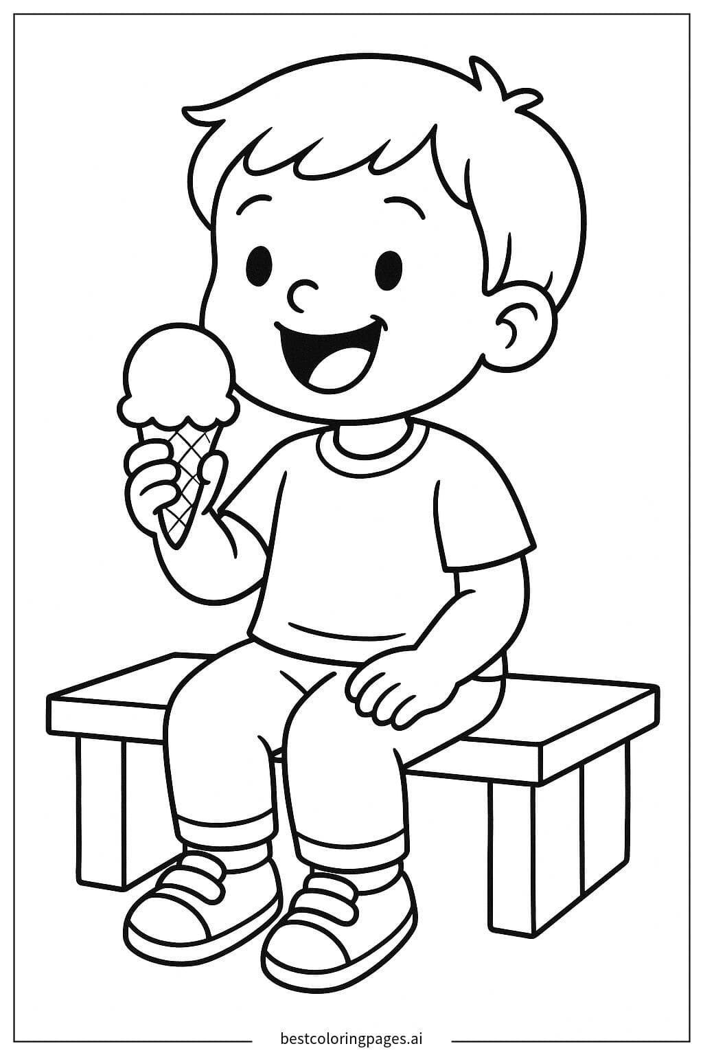 Kid Enjoying Ice Cream