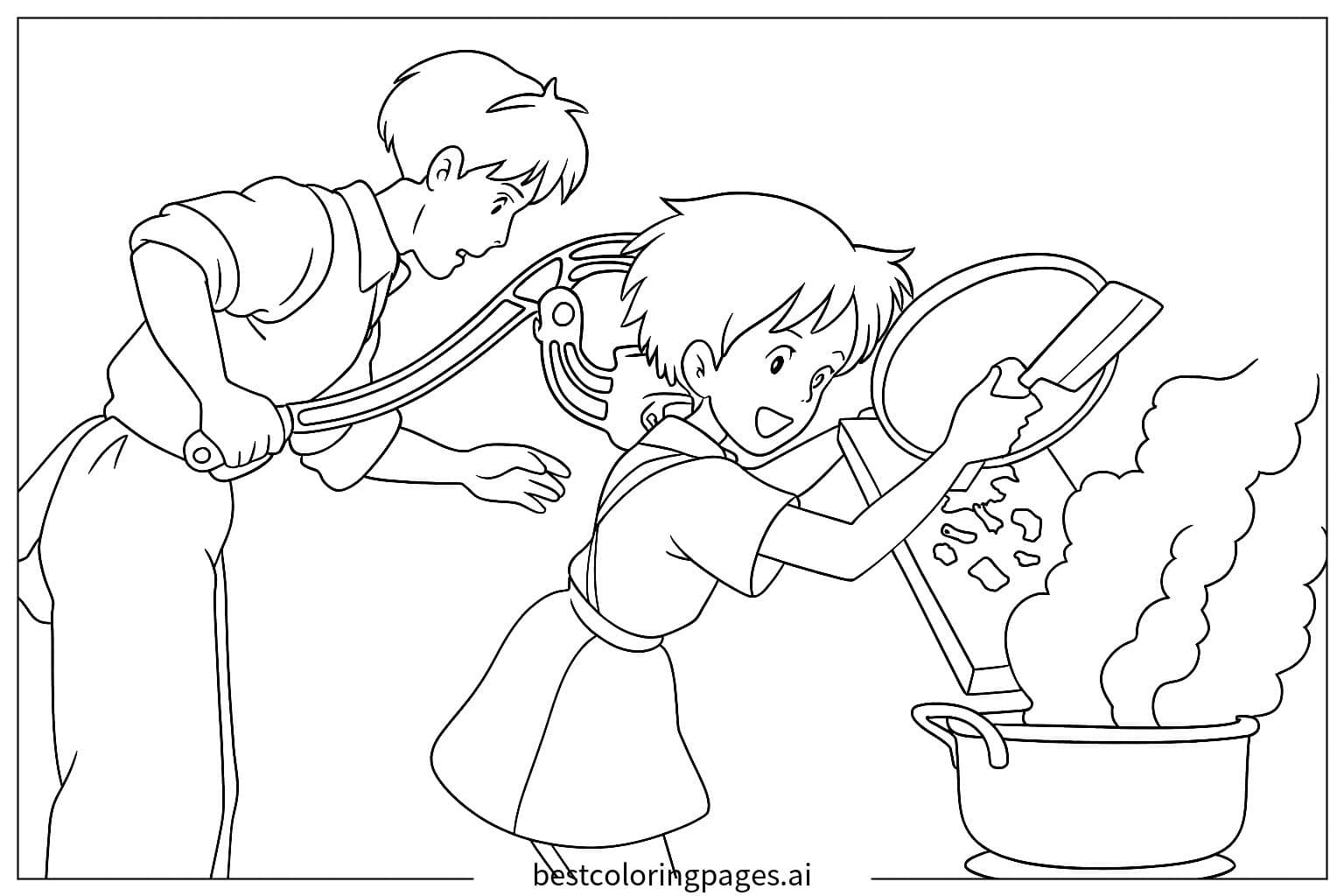 Niños cocinando con Totoro