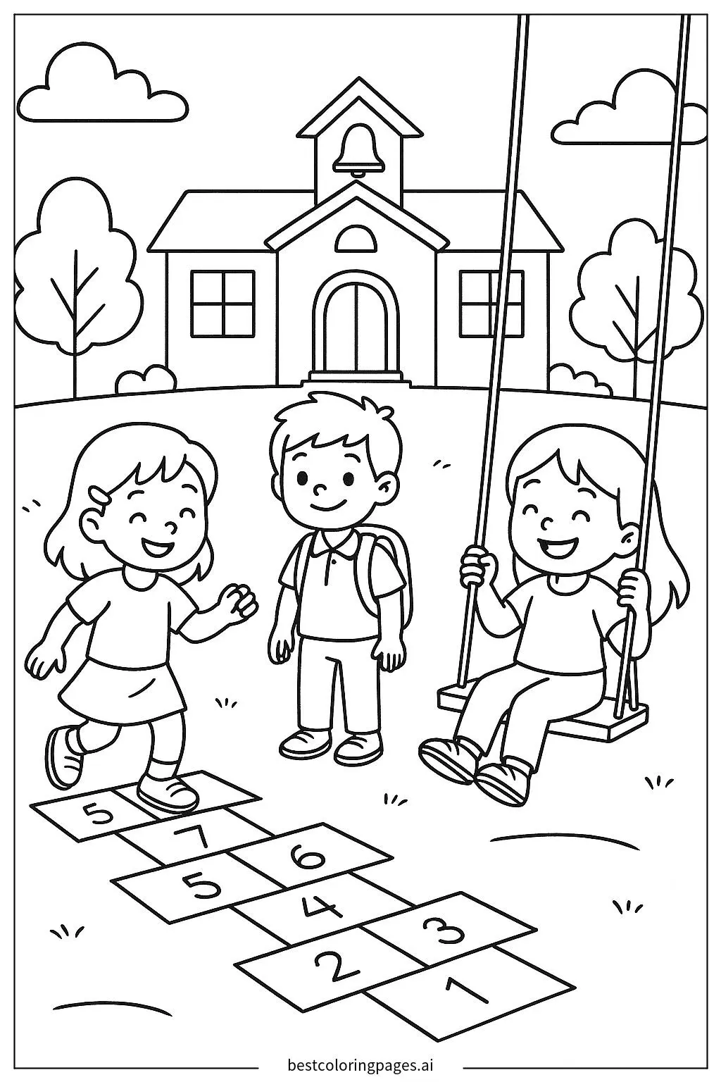 Kids Playing in a Schoolyard