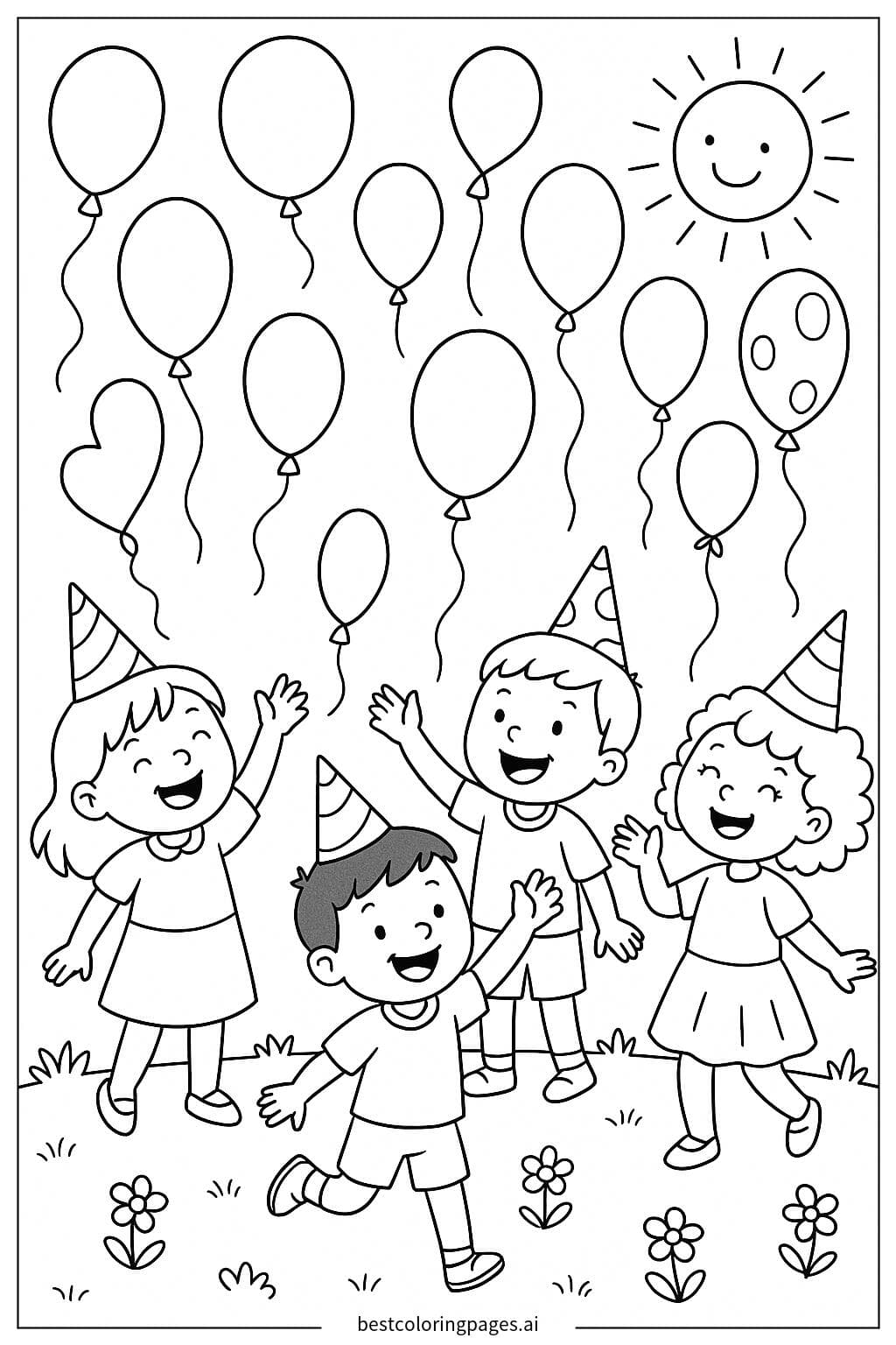 Children Enjoying a Balloon Party