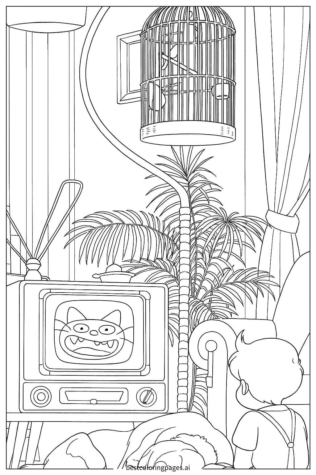 Kiki Watching TV