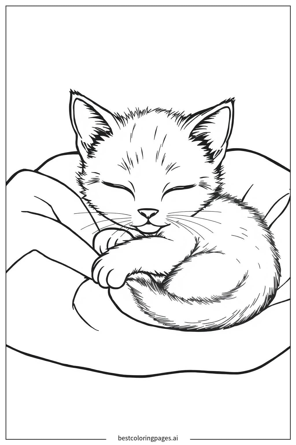 Kitten Enjoying a Cozy Nap
