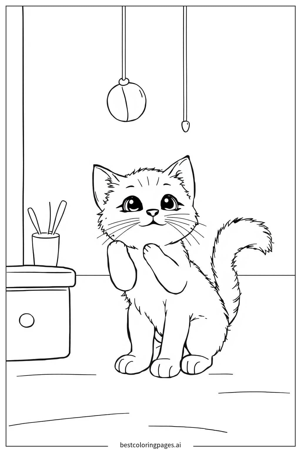 Kitten Playing with a Toy