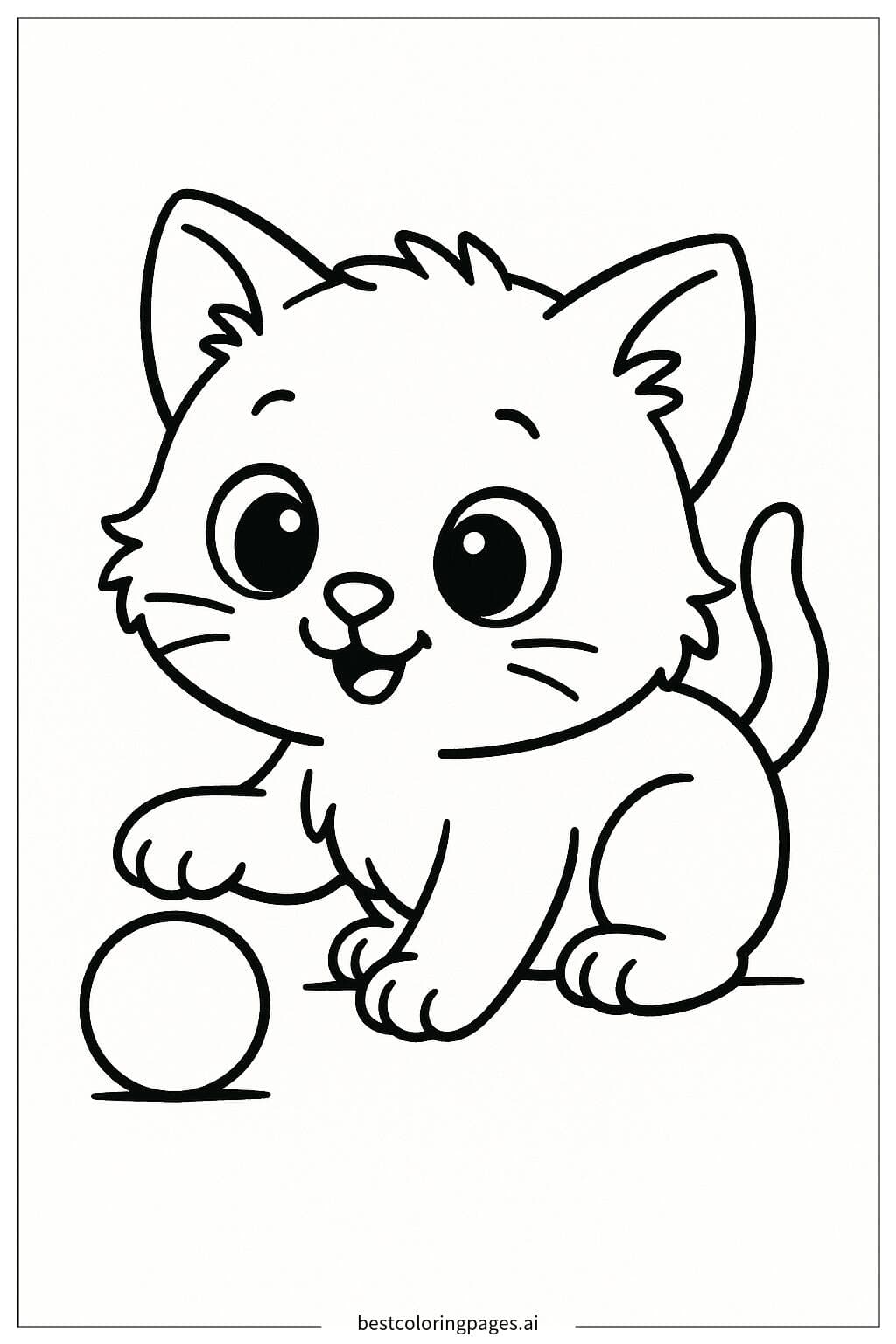 Kitten Playing with a Ball