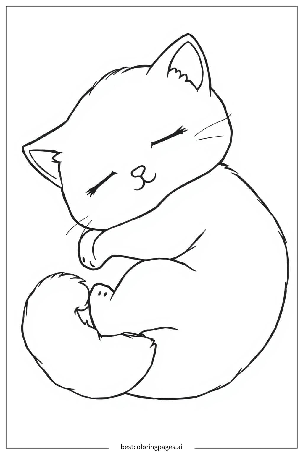 Peaceful Sleeping Kitten