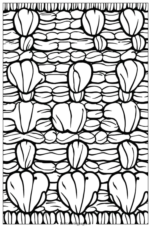 Coloriage Motif de couverture tricotée