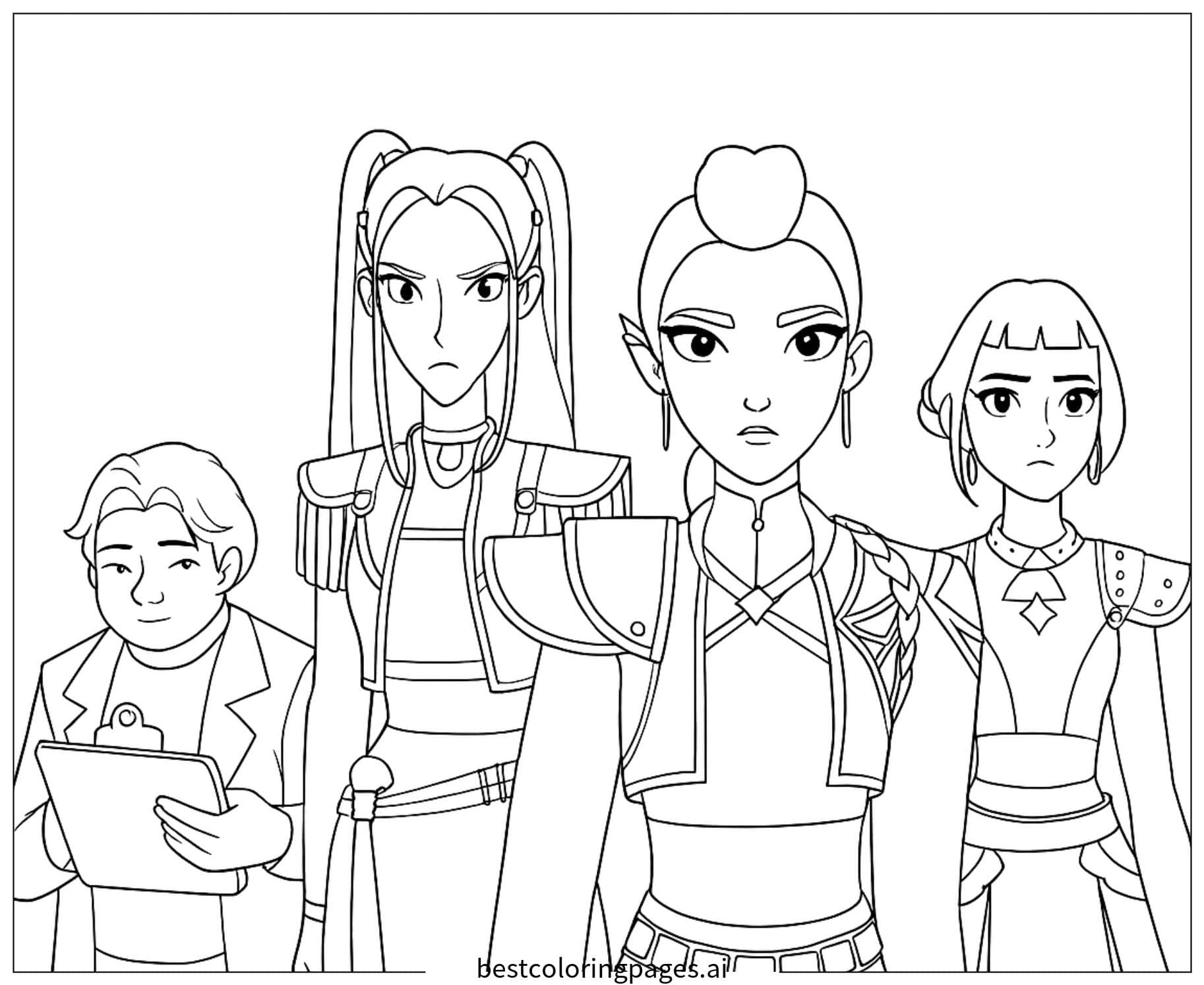 KPop Demon Hunters Coloring Page