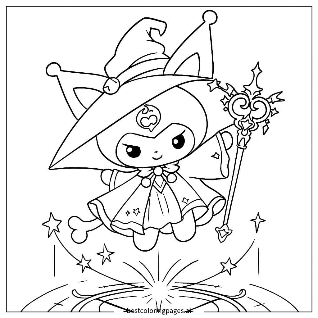Kuromi thực hiện phép thuật