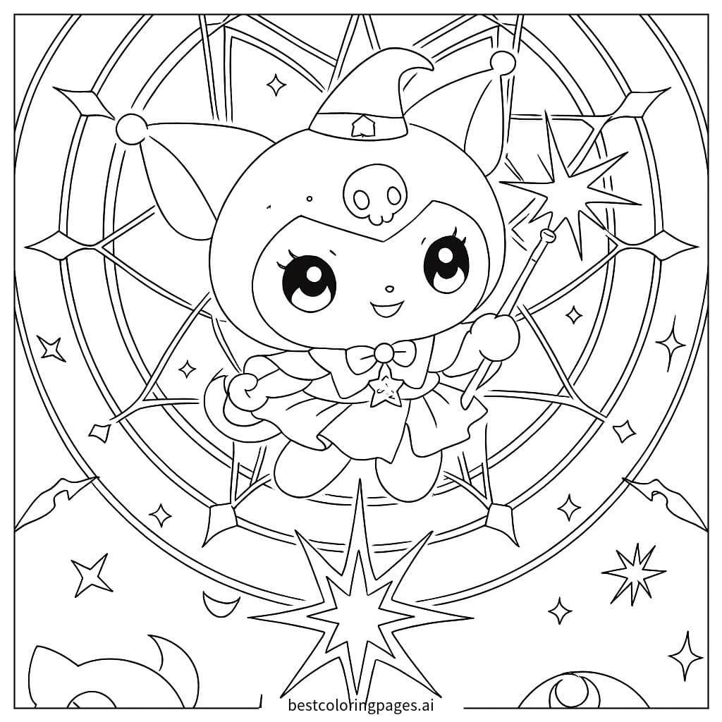 Kuromi thực hiện phép thuật