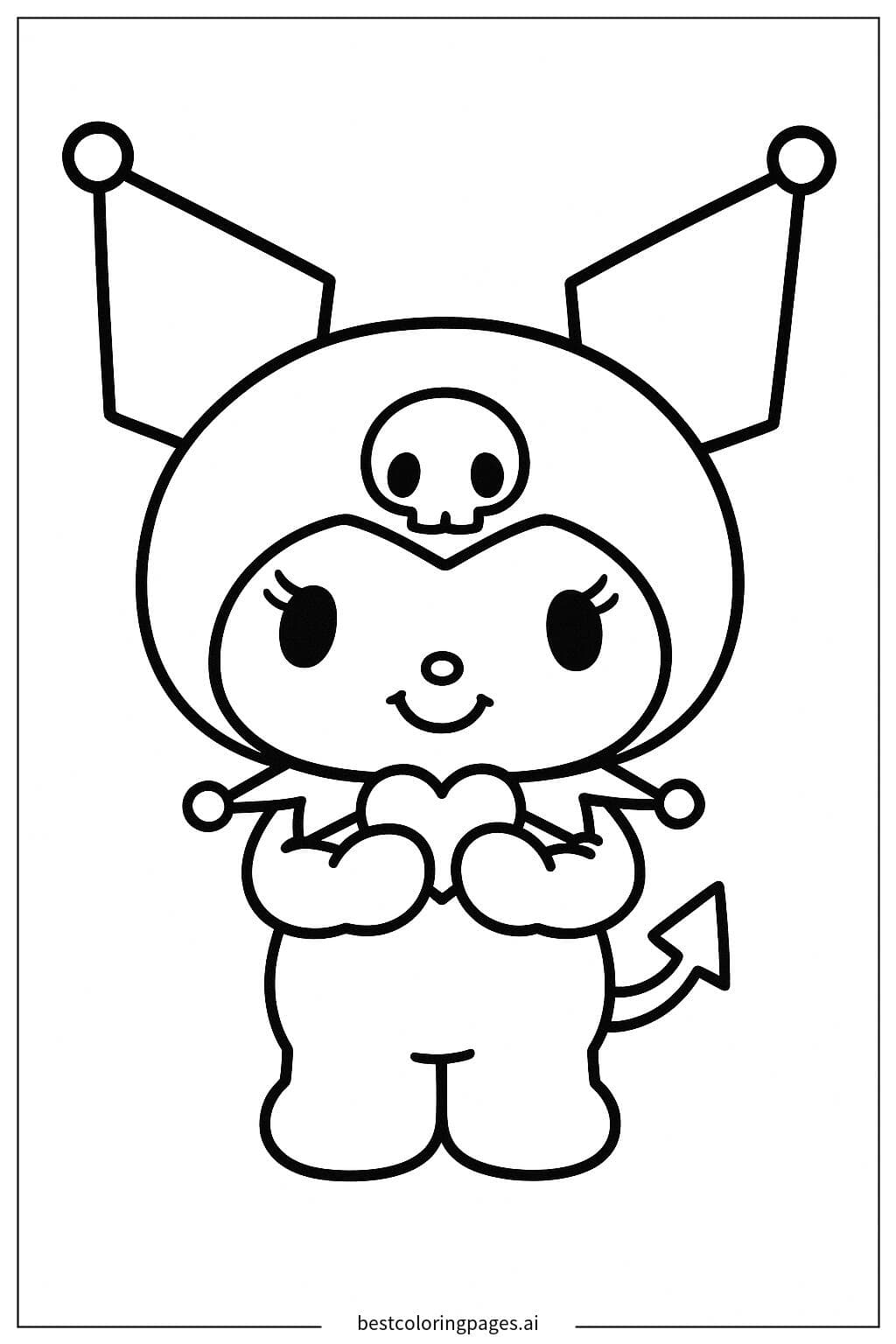 Kuromi抱着小爱心