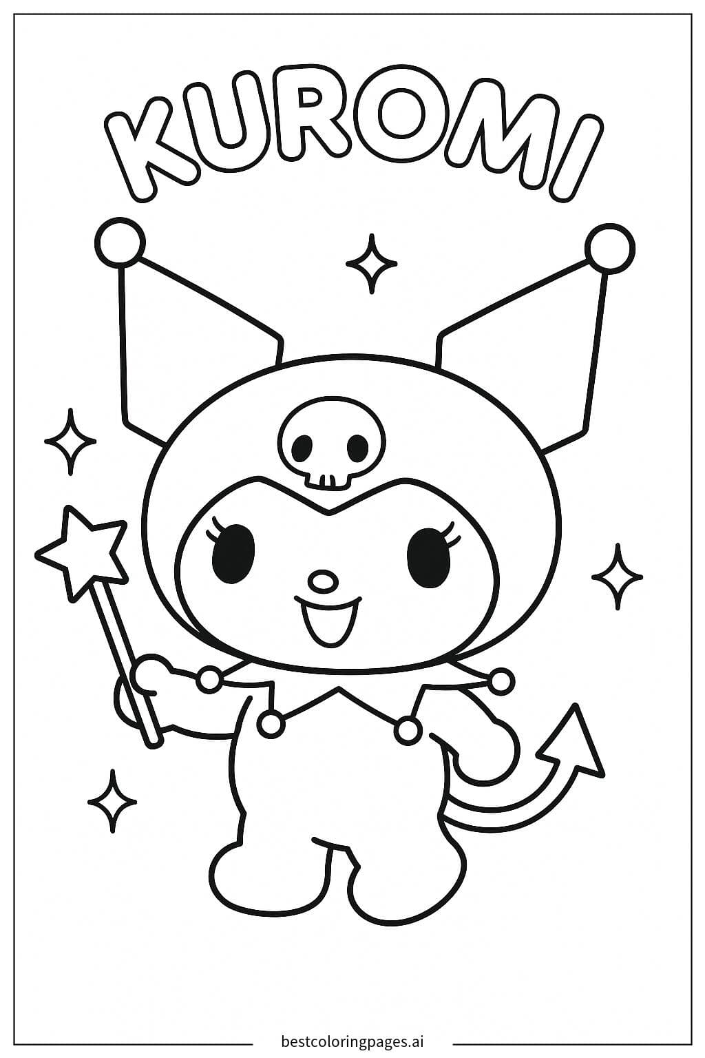 Kuromi拿着魔杖