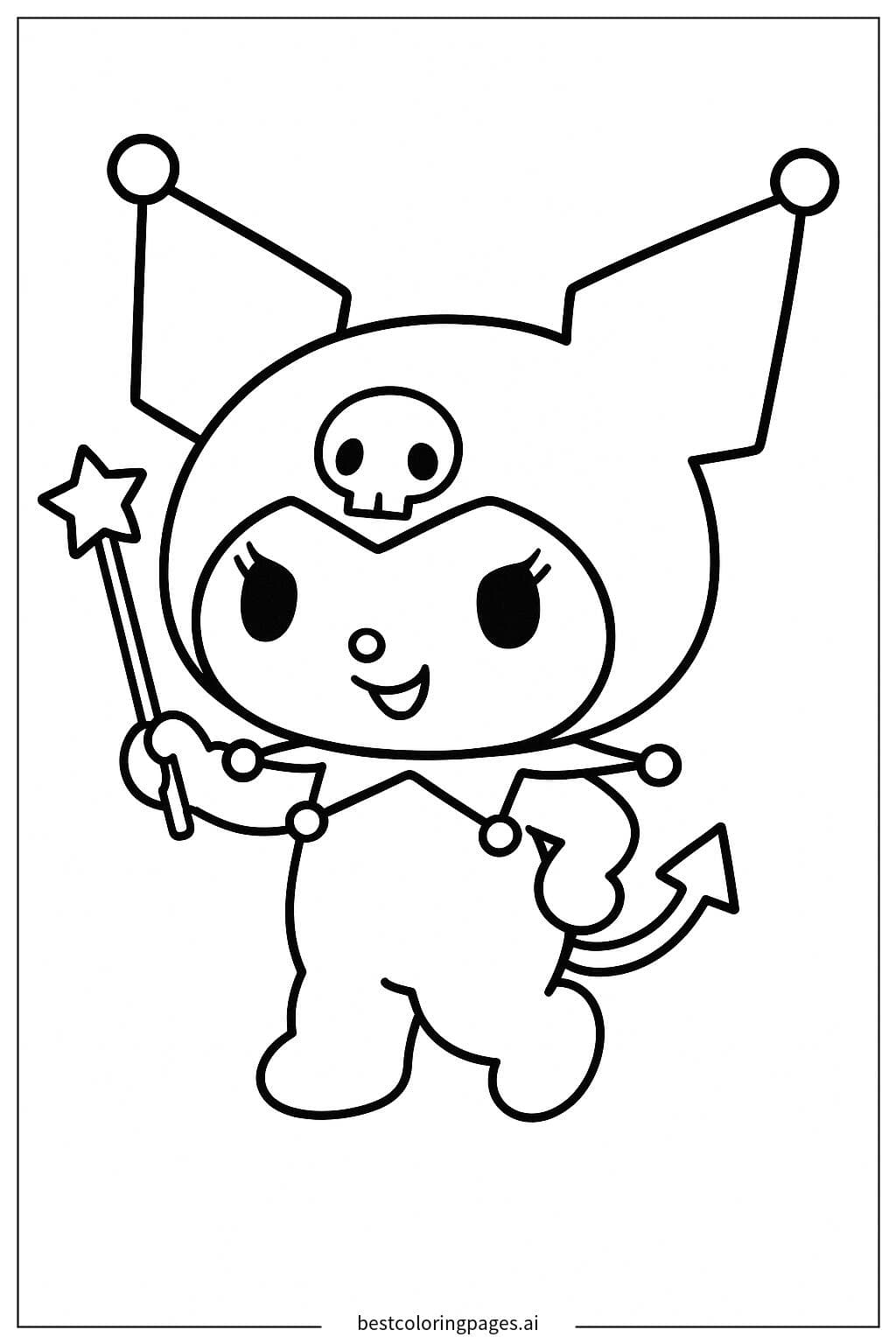 Kuromi拿着她的魔法棒