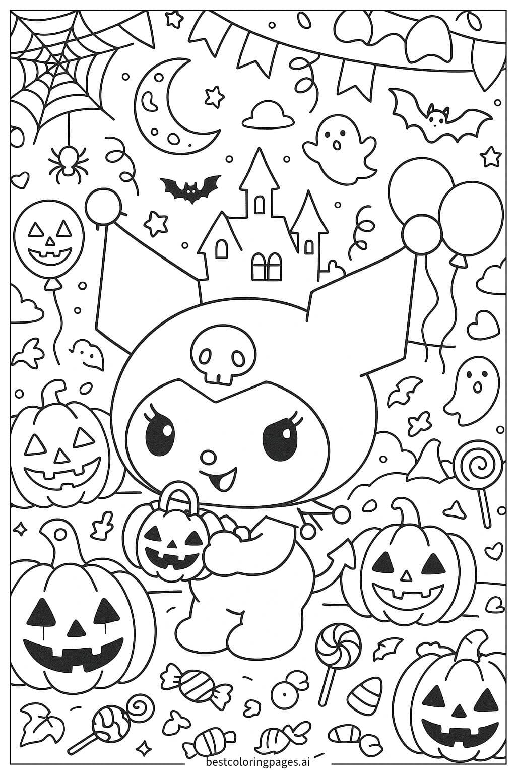 Kuromi at a Halloween Party