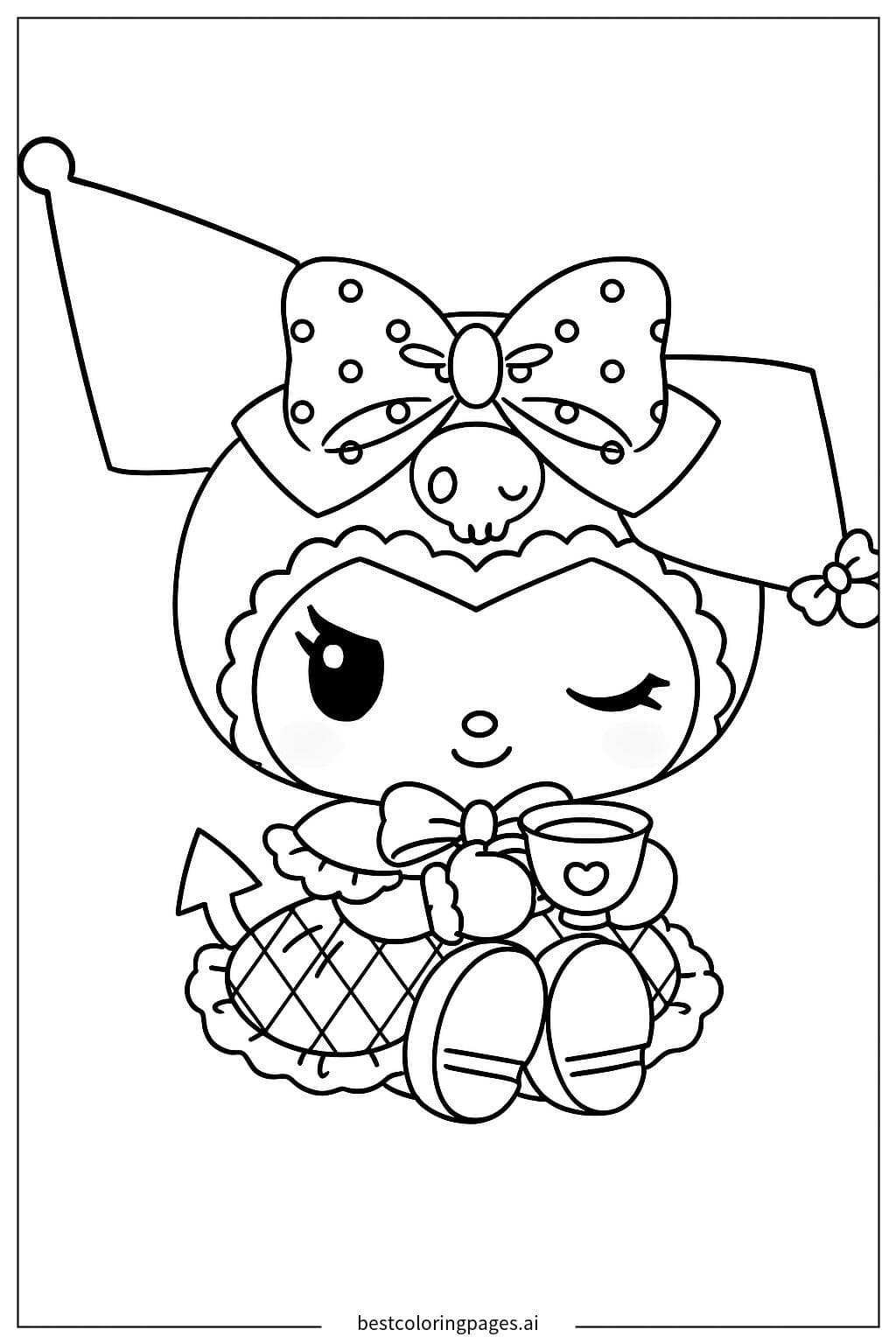 Kuromi trong tư thế vui nhộn