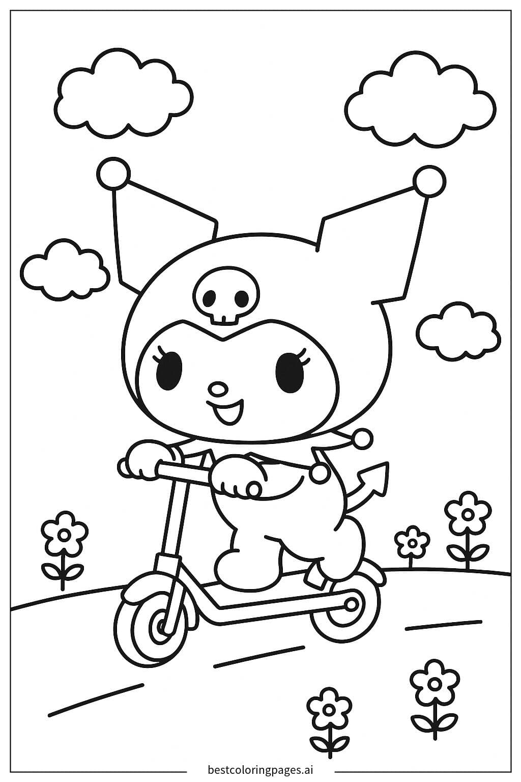 Kuromi fährt Roller
