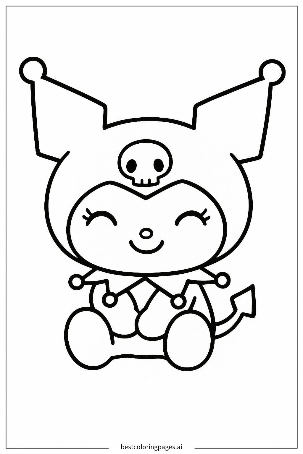 Kuromi đang ngồi vui vẻ