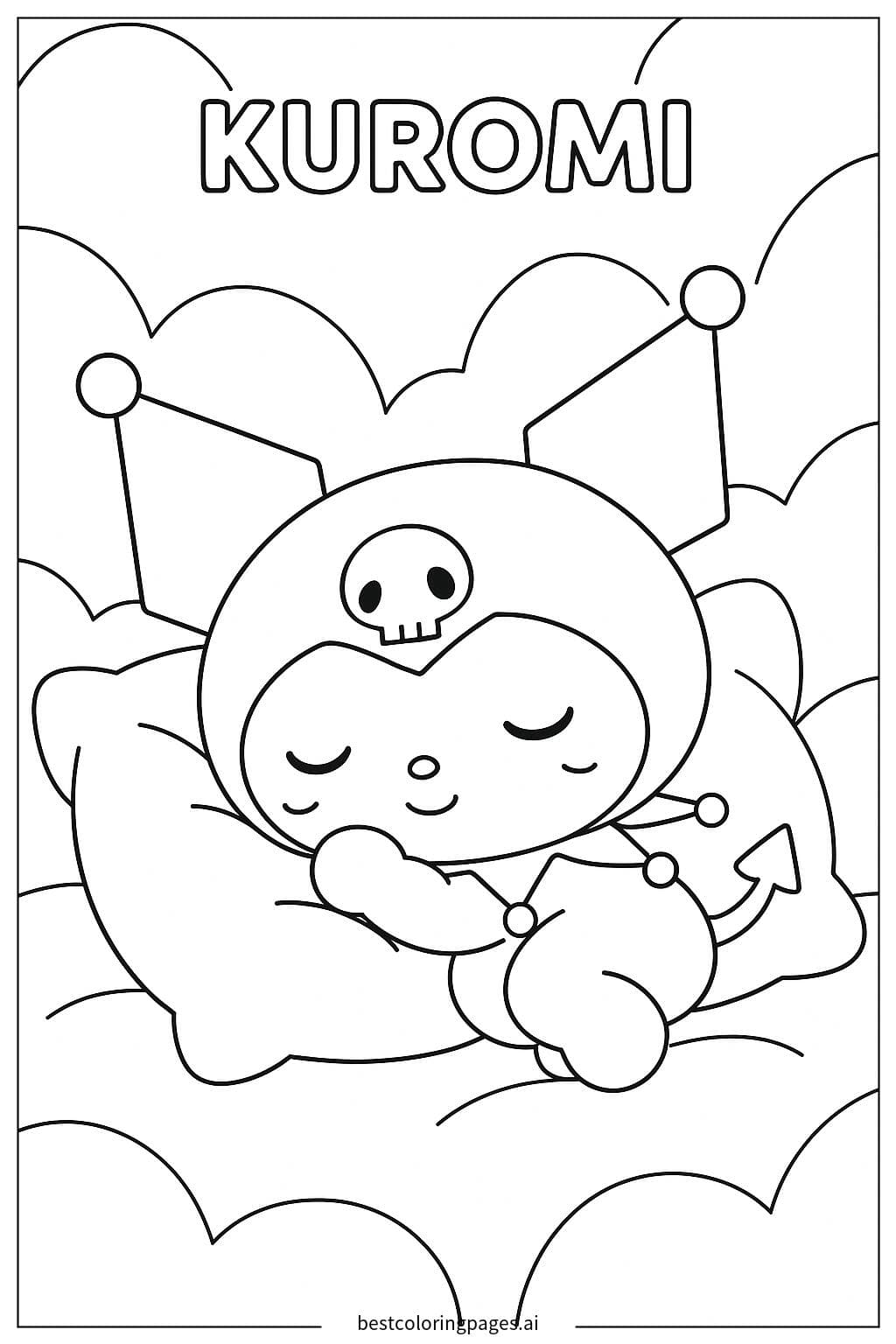 Disegni di Kuromi Dorme da Colorare
