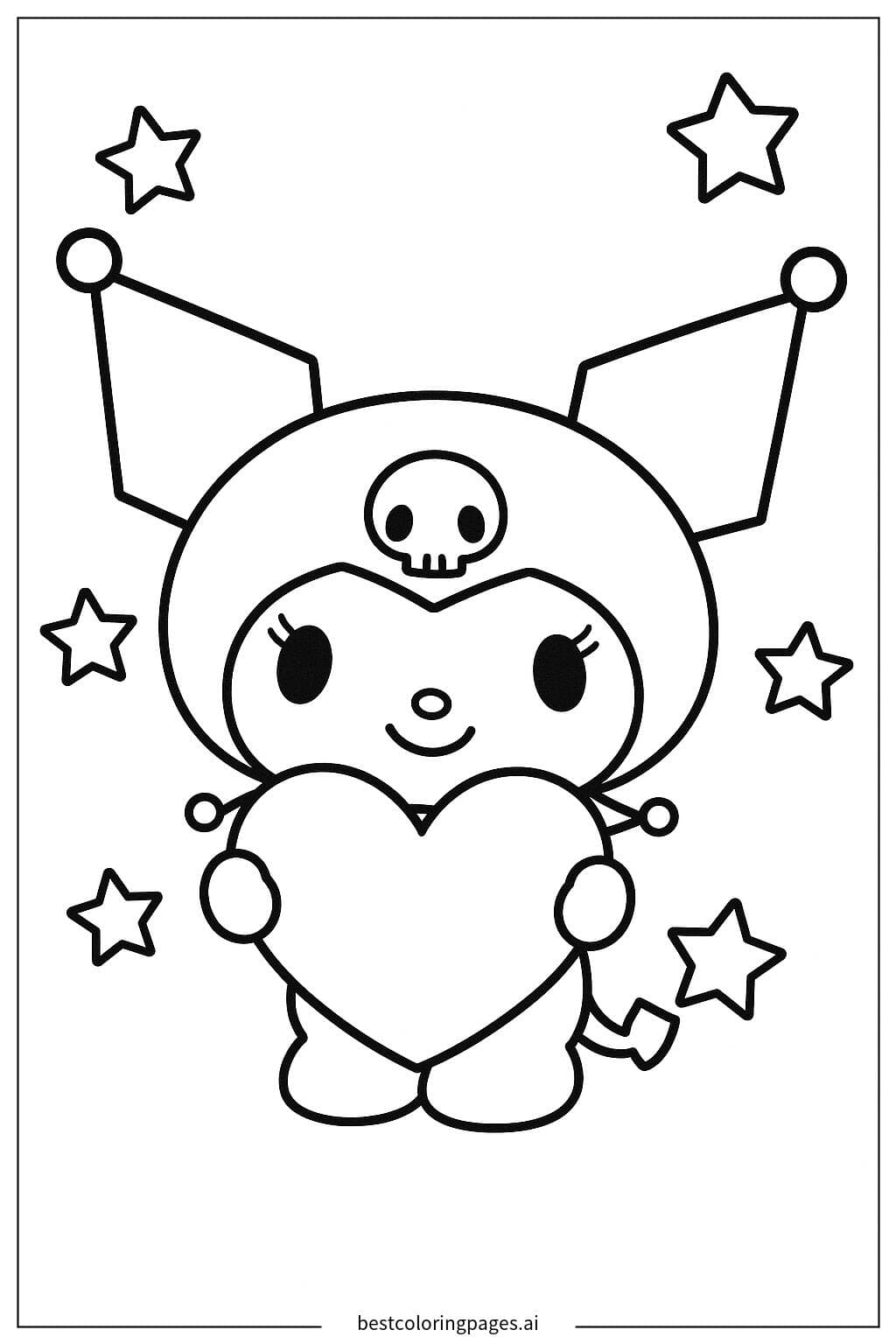 Kuromi甜美微笑抱着爱心