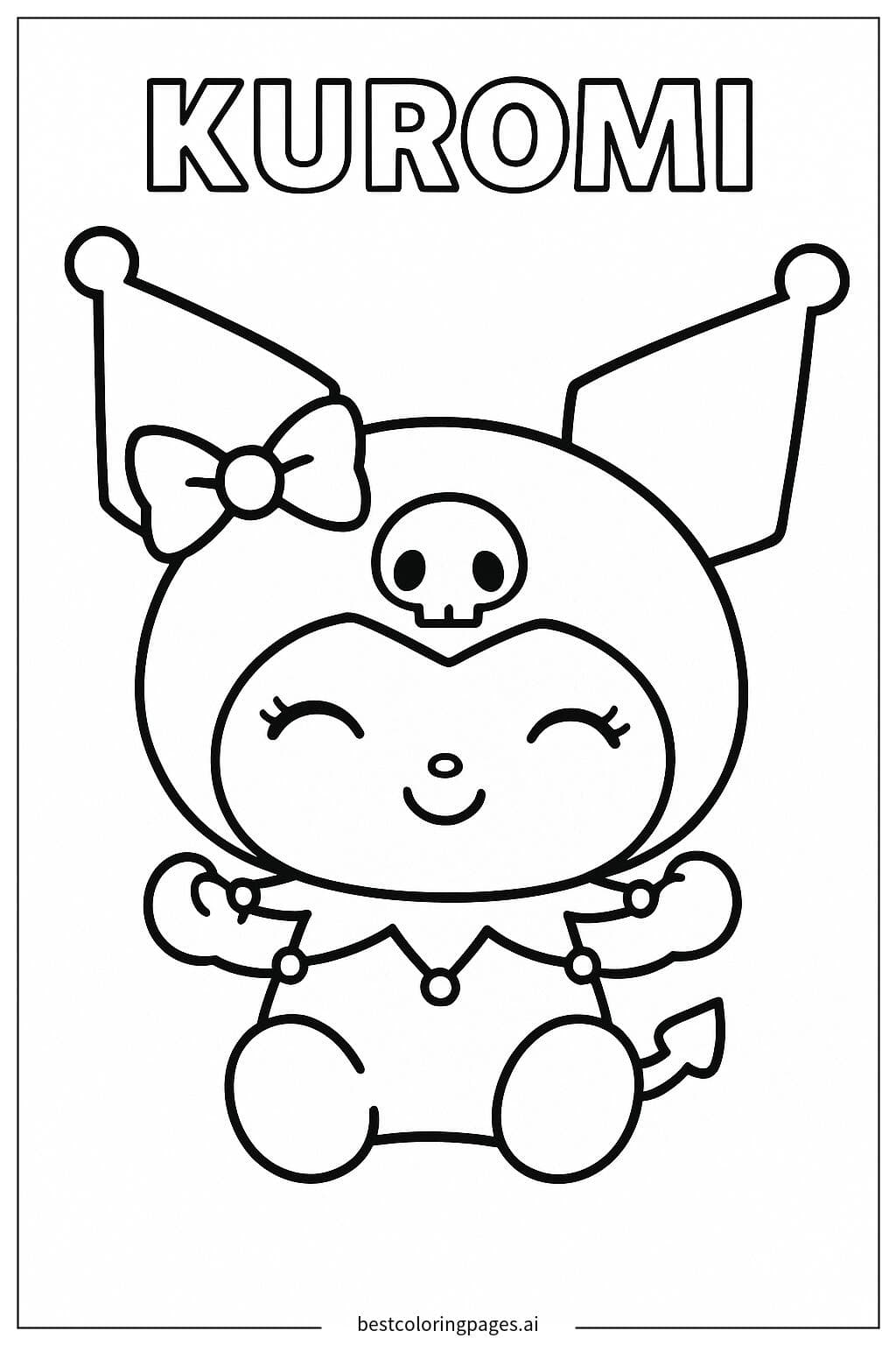 Kuromi 微笑着闭上眼睛
