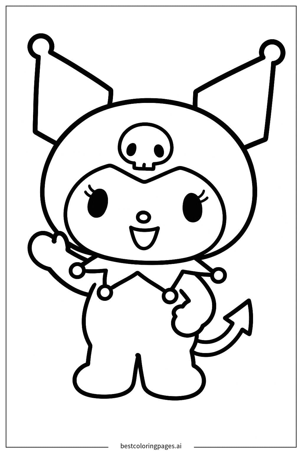 Kuromi Waving Happily