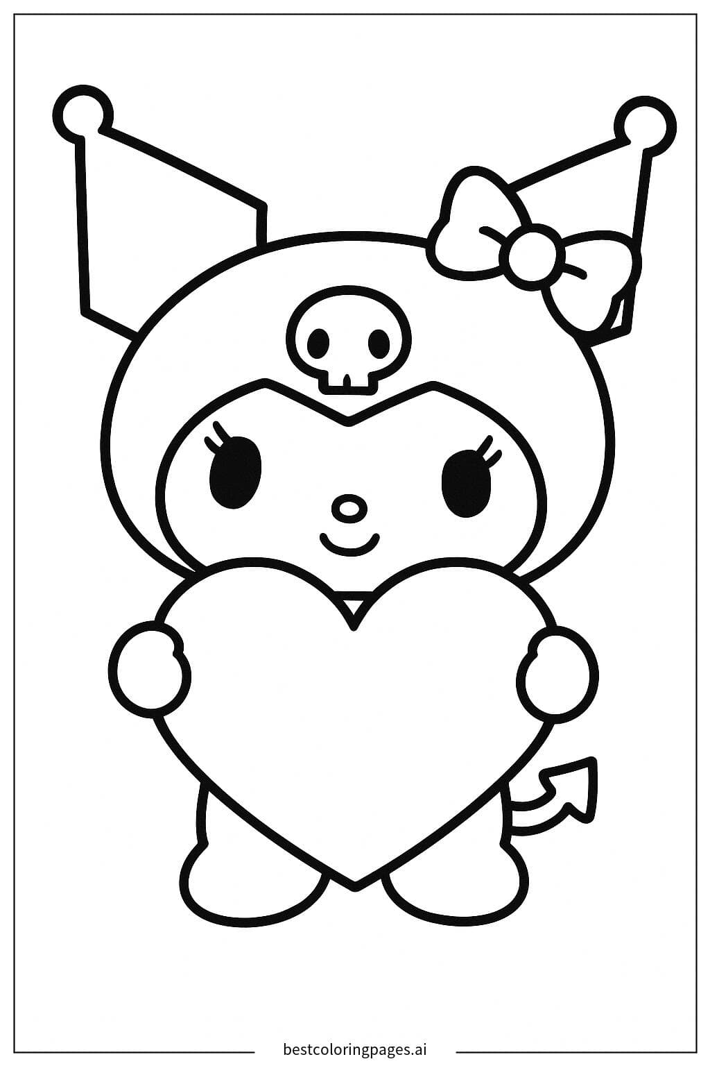 Kuromi Holding a Heart