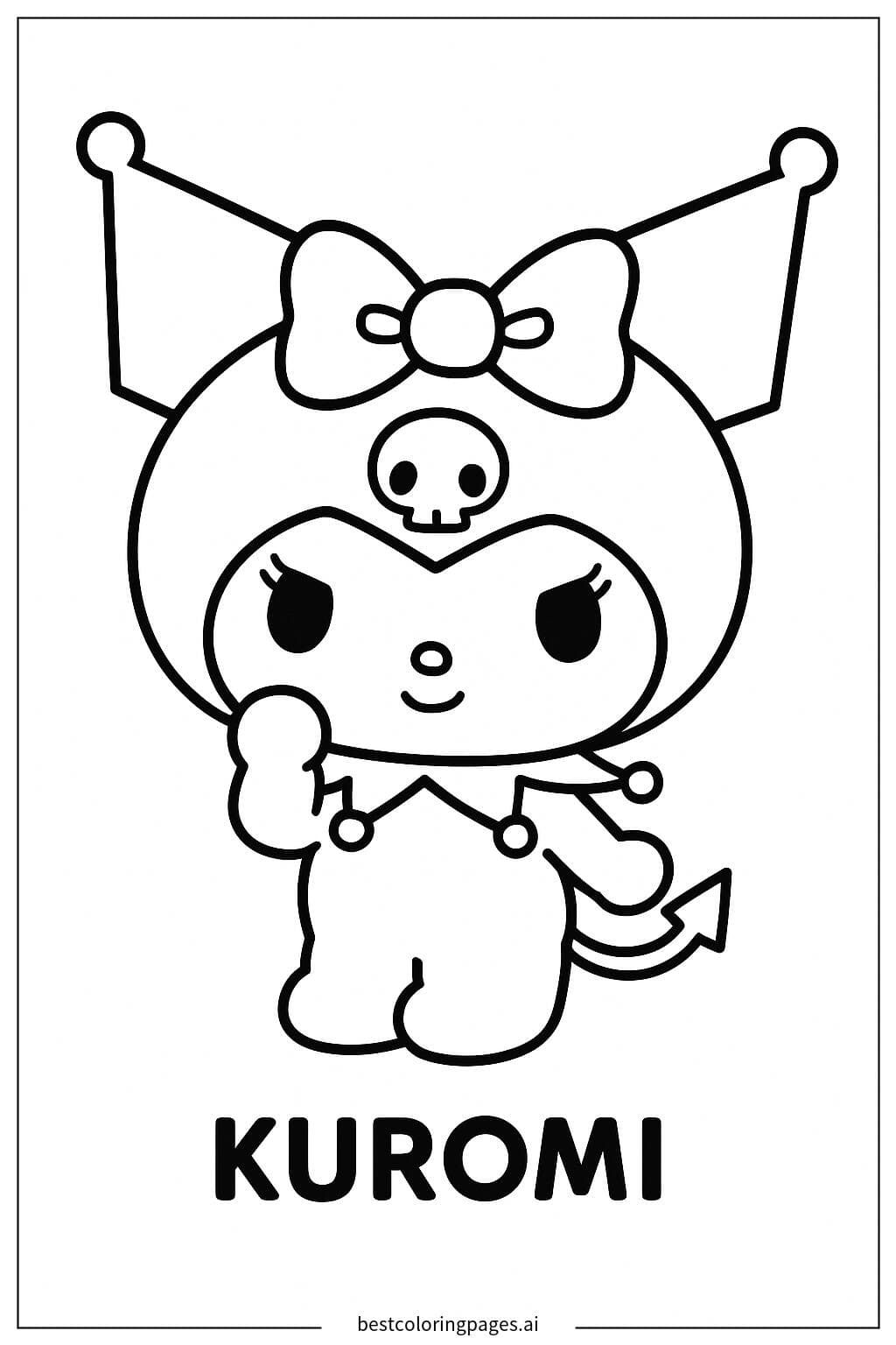 Kuromi con il suo fiocco caratteristico