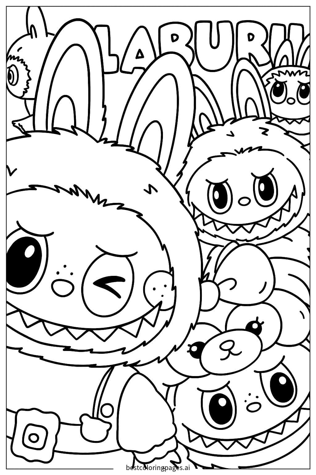 Personnages Labubu en pose