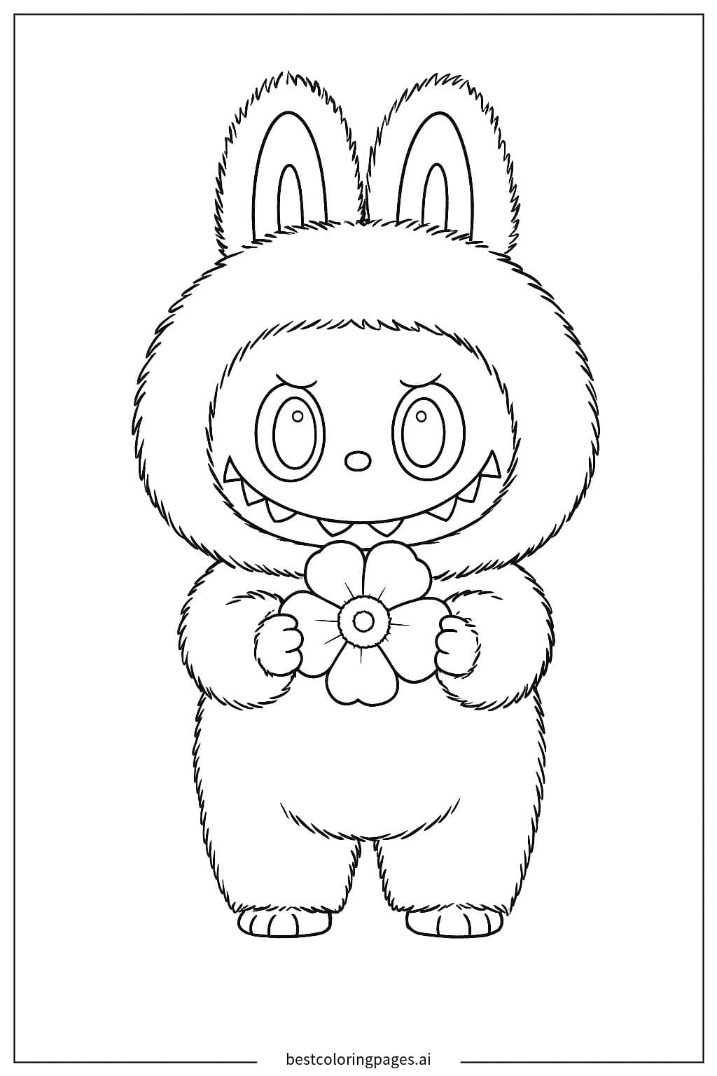 Labubu with a Flower Bouquet