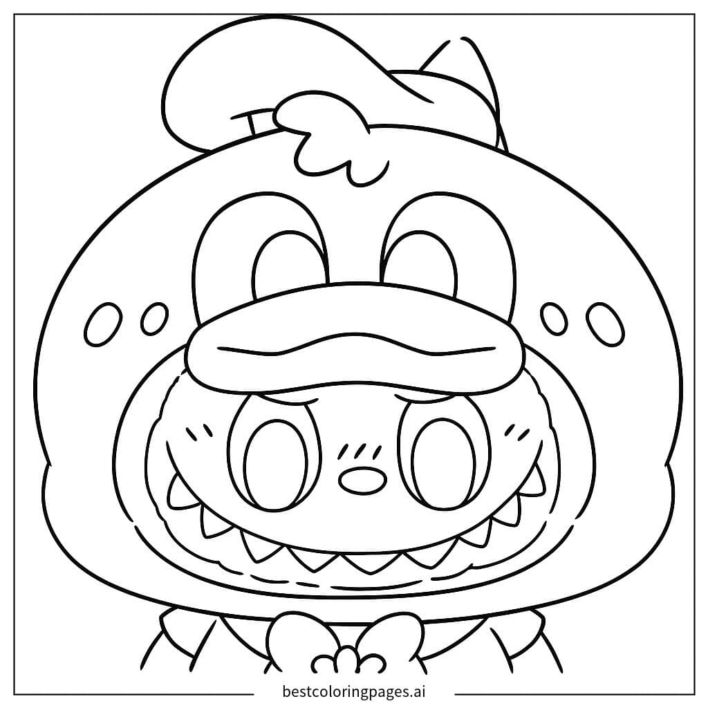アヒルのコスチュームを着たラブブ