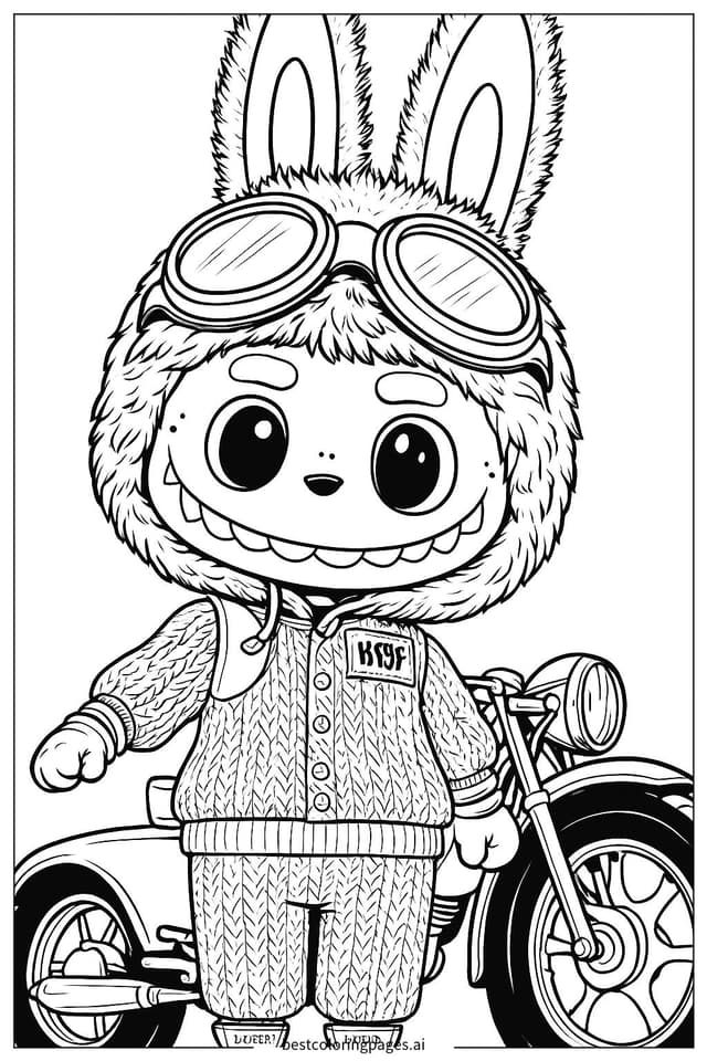 ラブブの自由な旅の始まり のぬりえ