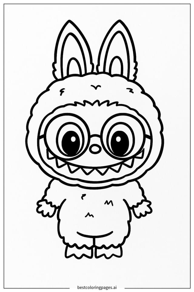 LABUBU mit Brille Ausmalbilder