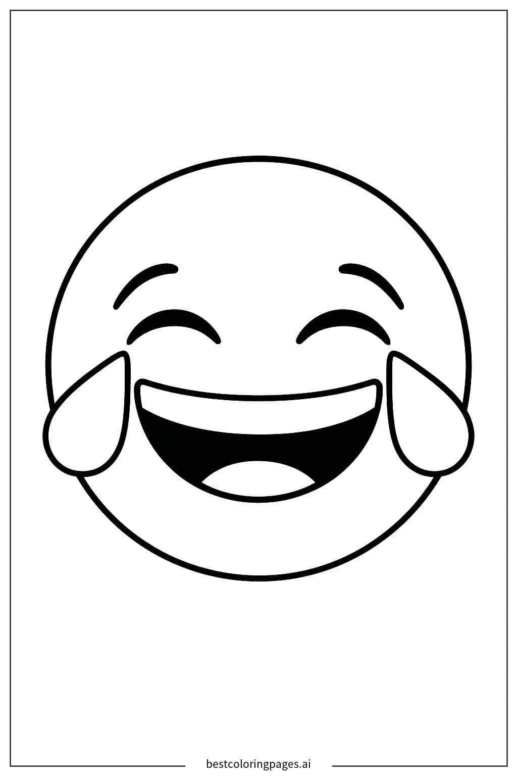 Laughing Emoji Coloring Page