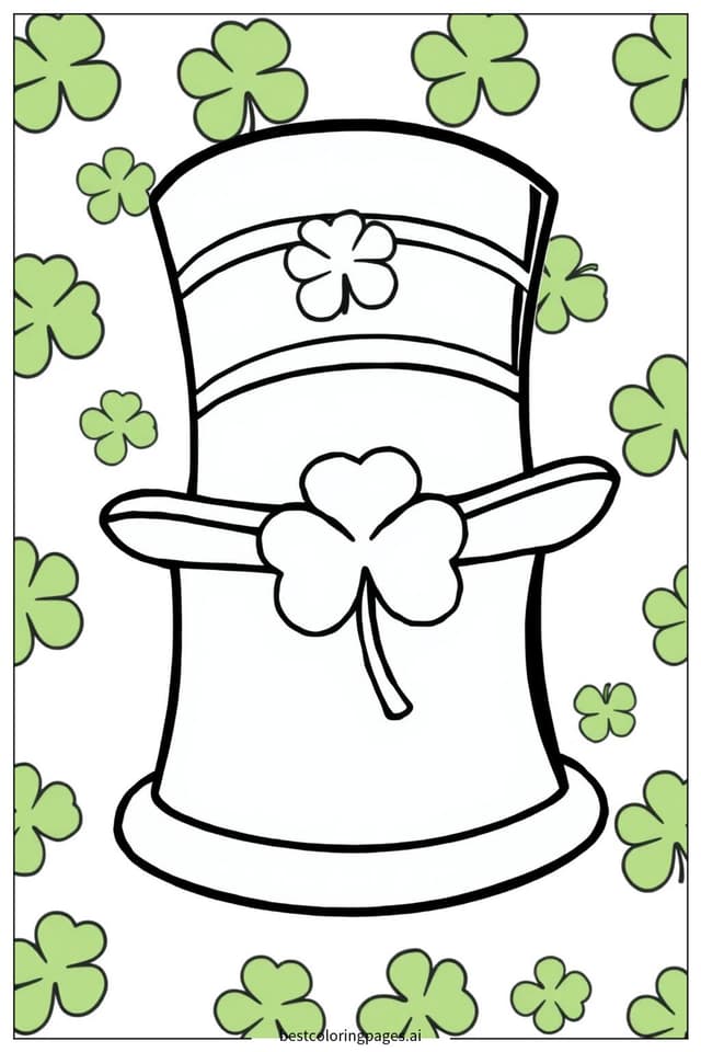 Leprechaun-Hut Ausmalbilder