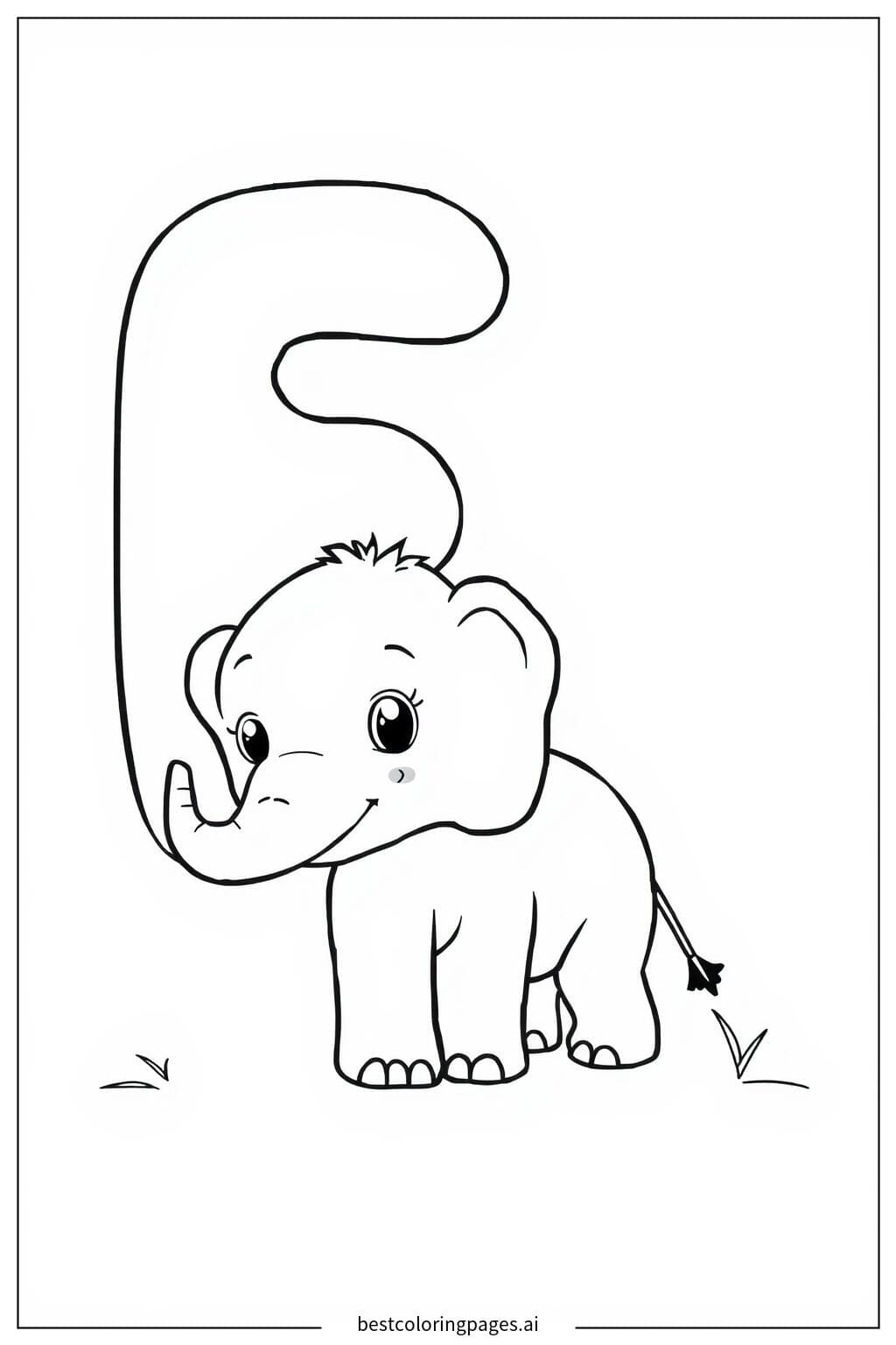 Letra E con Elefante