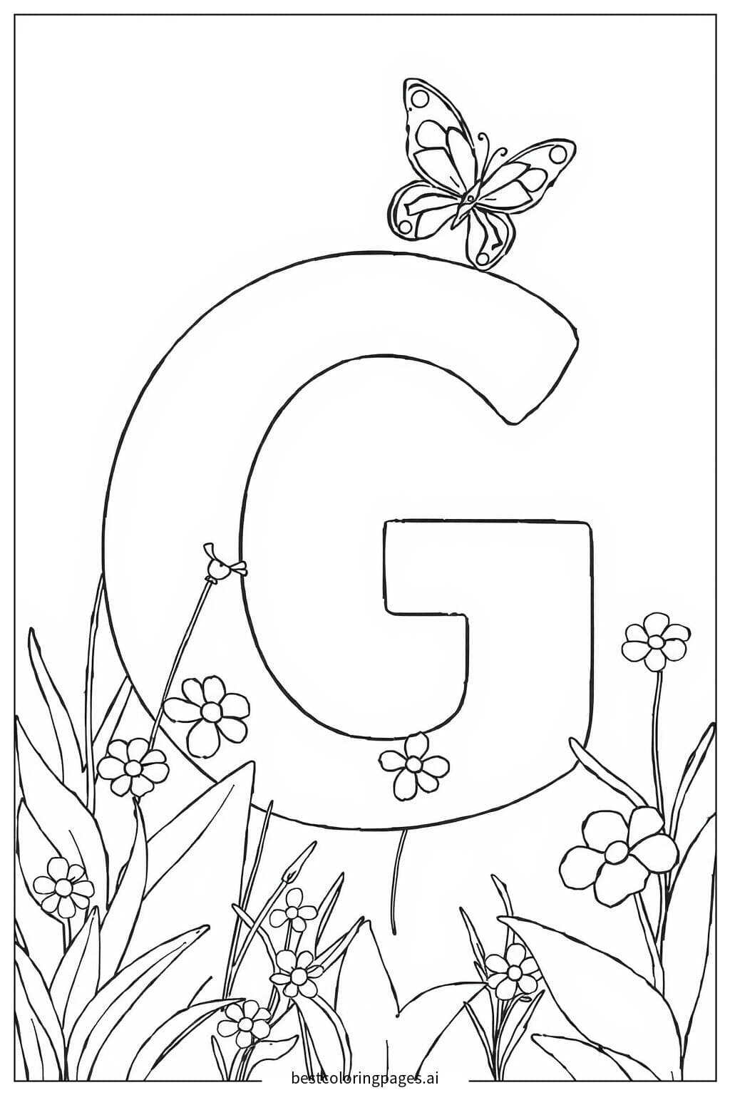 Letter G in a Beautiful Garden