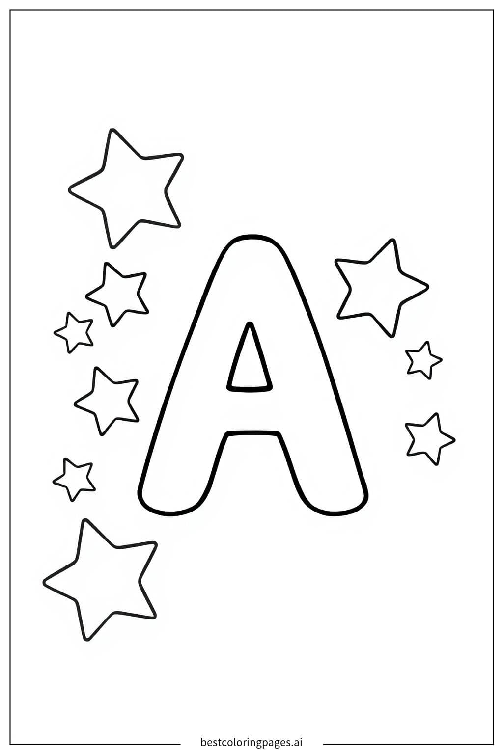 Letter A with Stars