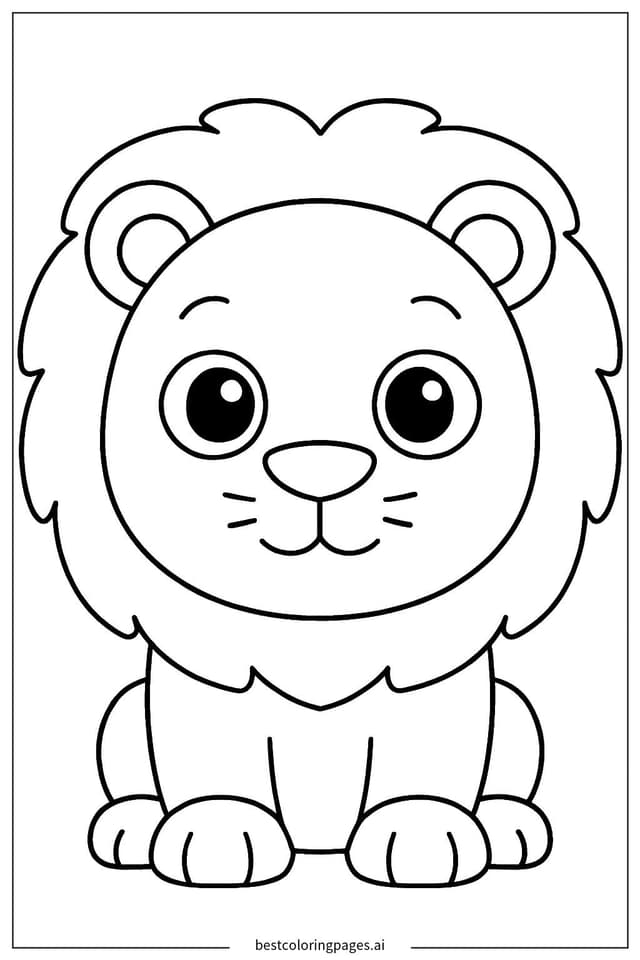 Lion Face Close-Up Coloring Pages