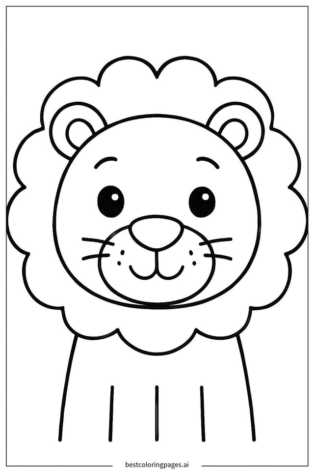 Lion Head Close-Up Coloring Pages