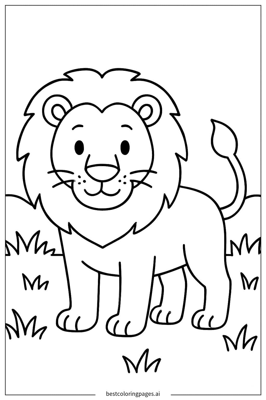 Majestic Lion in the Grassland