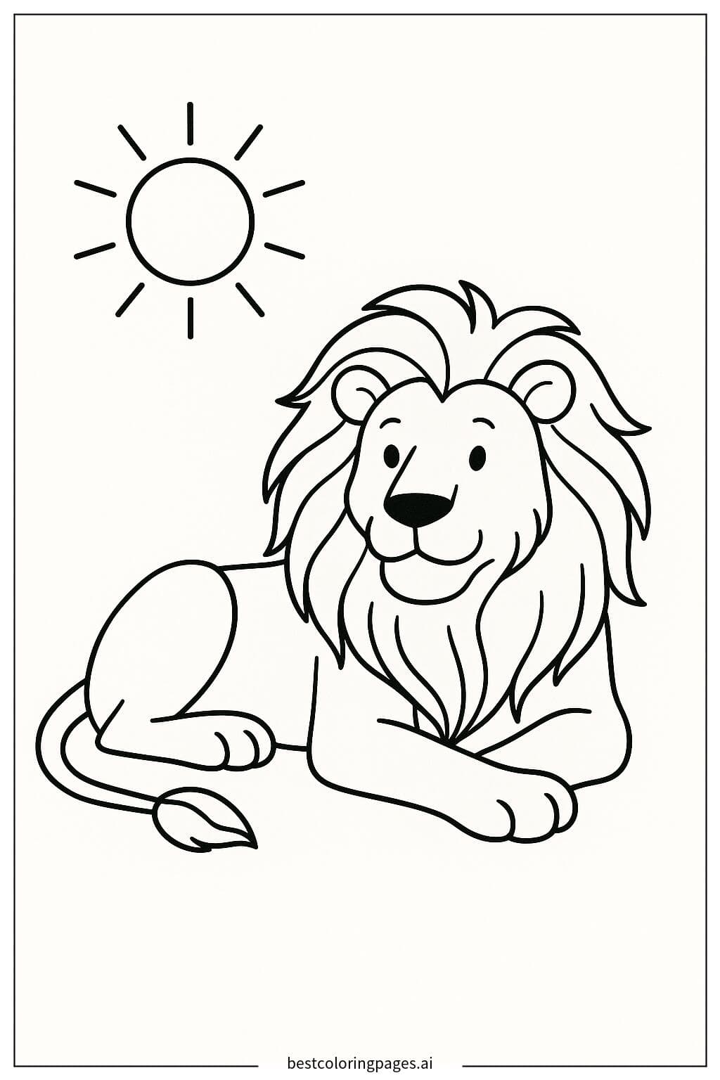 Majestic Lion Relaxing Under the Sun
