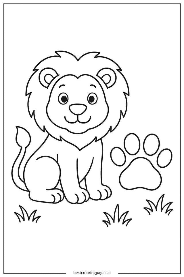 Lion Paw Print Coloring Page Coloring Pages
