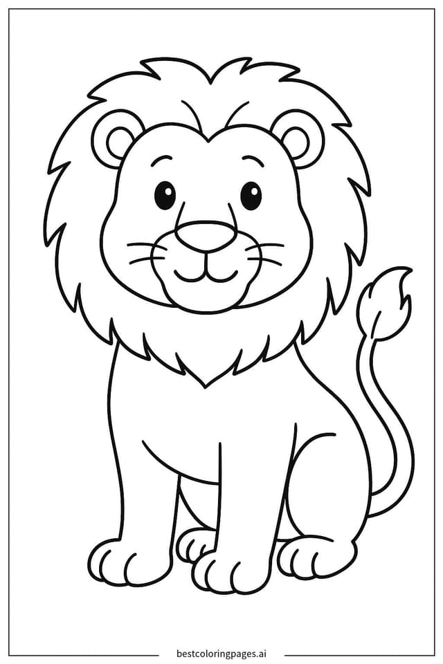 Lion Standing Proudly Coloring Pages