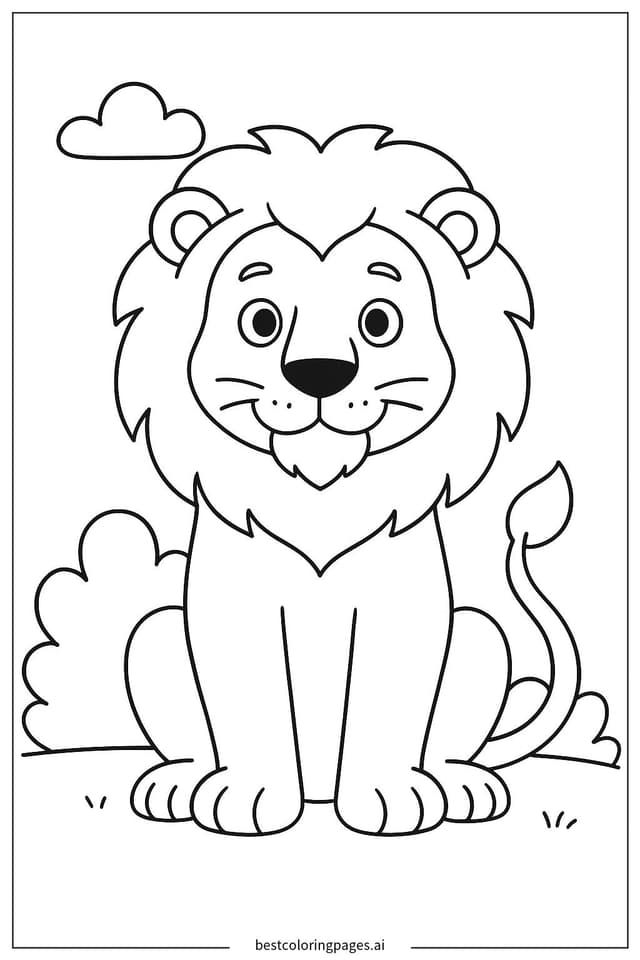 Majestic Lion with a Fluffy Mane Coloring Pages