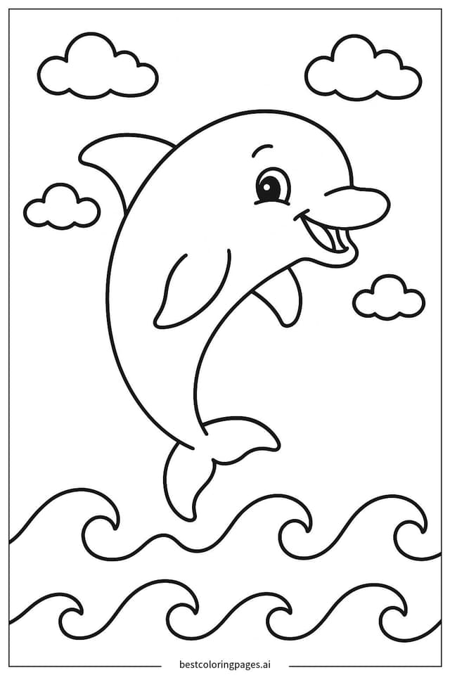 Lisa Frank Delfin springt Ausmalbilder