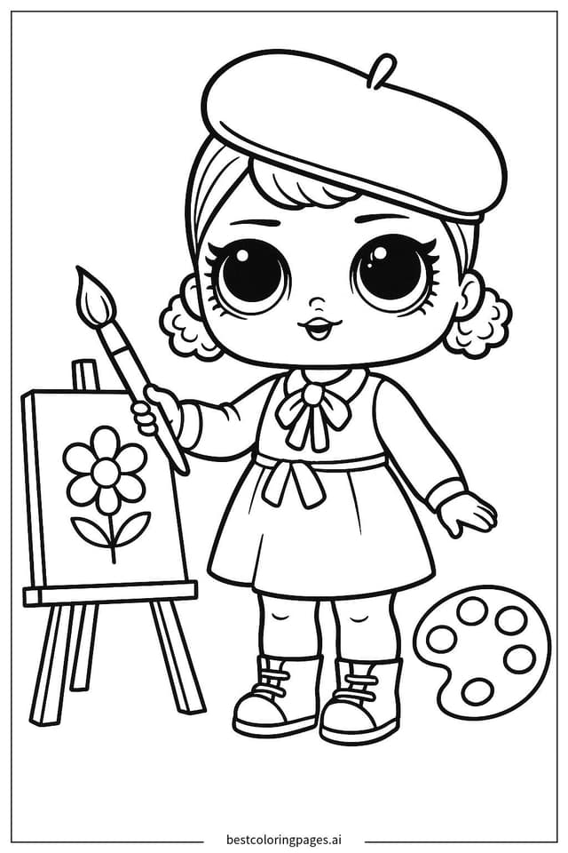 ภาพระบายสี ตุ๊กตา LOL กำลังวาดภาพ